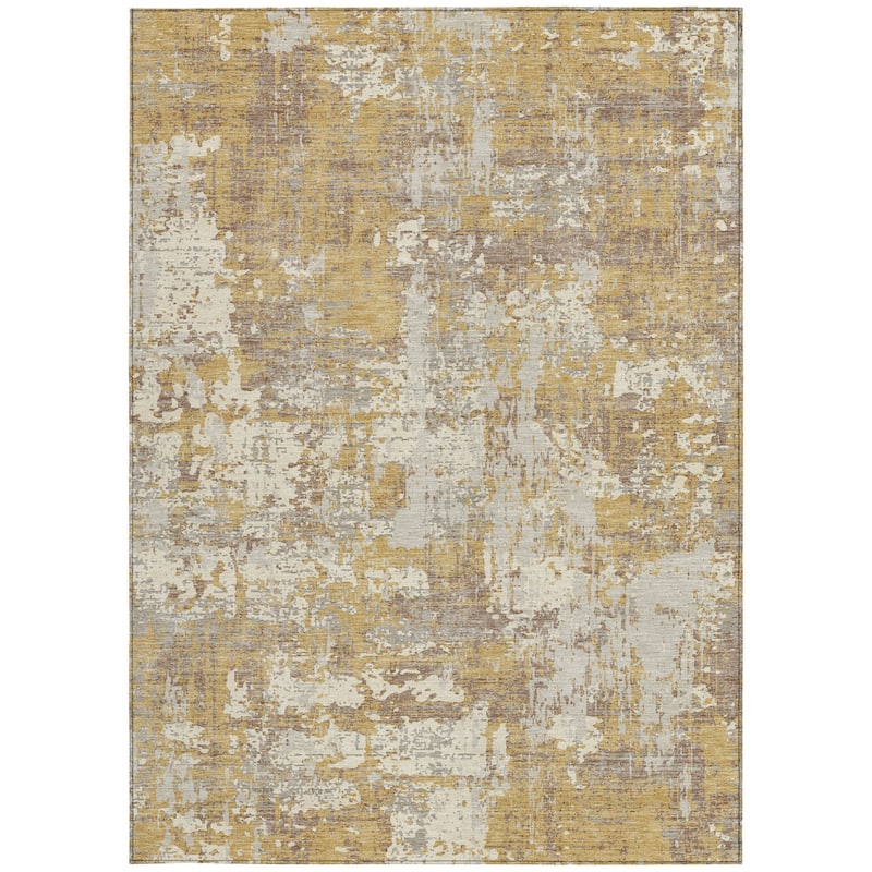 HomeRoots Abstract Transitional Rectangle Outdoor Rug
