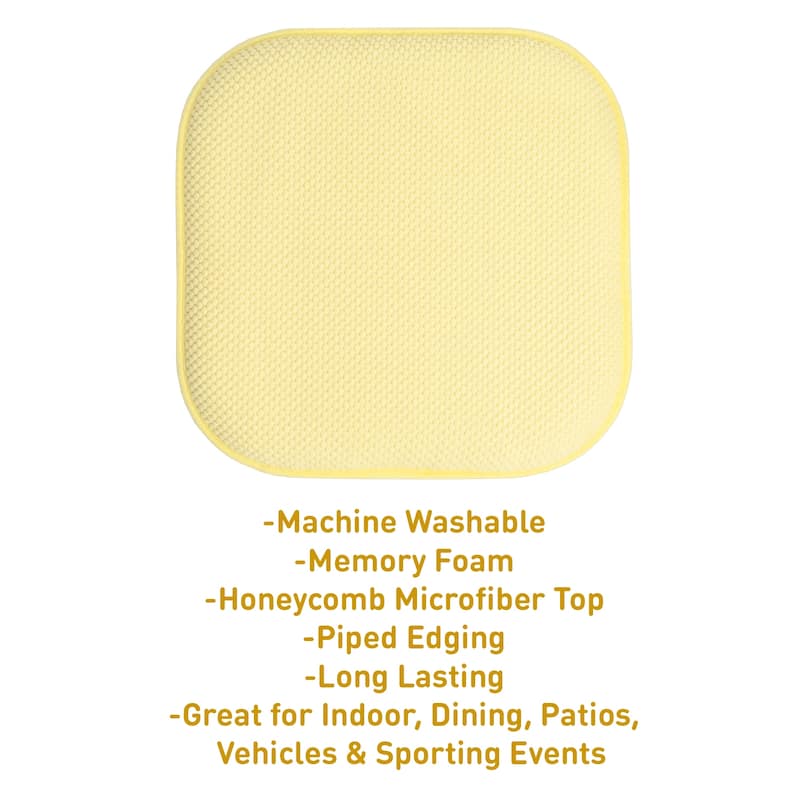 16-in. Square Non-slip Memory Foam Seat Cushions (2 OR 4) - 16 X 16
