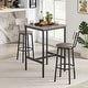 preview thumbnail 6 of 37, New Style Bar Table Set with Bar Stools PU Soft Seat with Backrest and Footrest ,1 Wooden Table(Set of 3 or Set of 5)