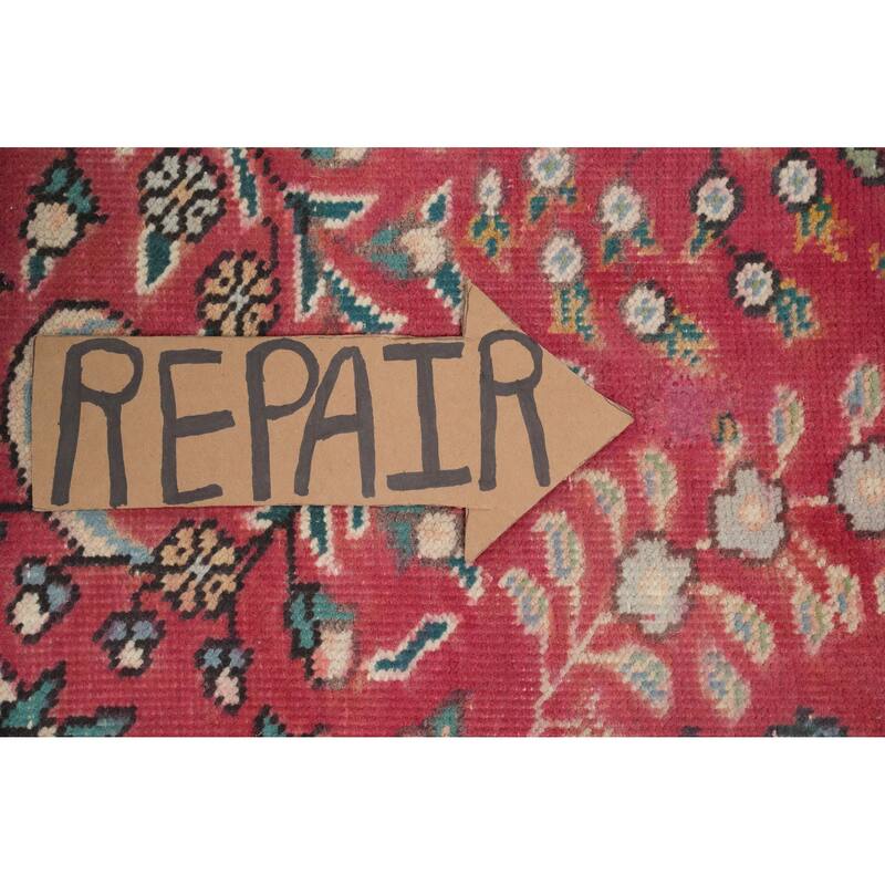 Hand Knotted Oriental 100% Wool Carpet Traditional Floral Pink Tabriz Area Rug - 5' 8'' X 4' 8''