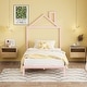 preview thumbnail 29 of 46, Metal Platform Bed for Kids, Low Bed Frame with House Shaped Headboard & Slats Support, No Spring Box Need, Easy to Assembly