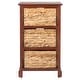 preview thumbnail 6 of 12, SAFAVIEH Halle Cherry 3 Wicker Basket Storage Unit - 17.3" x 13.4" x 29.5"