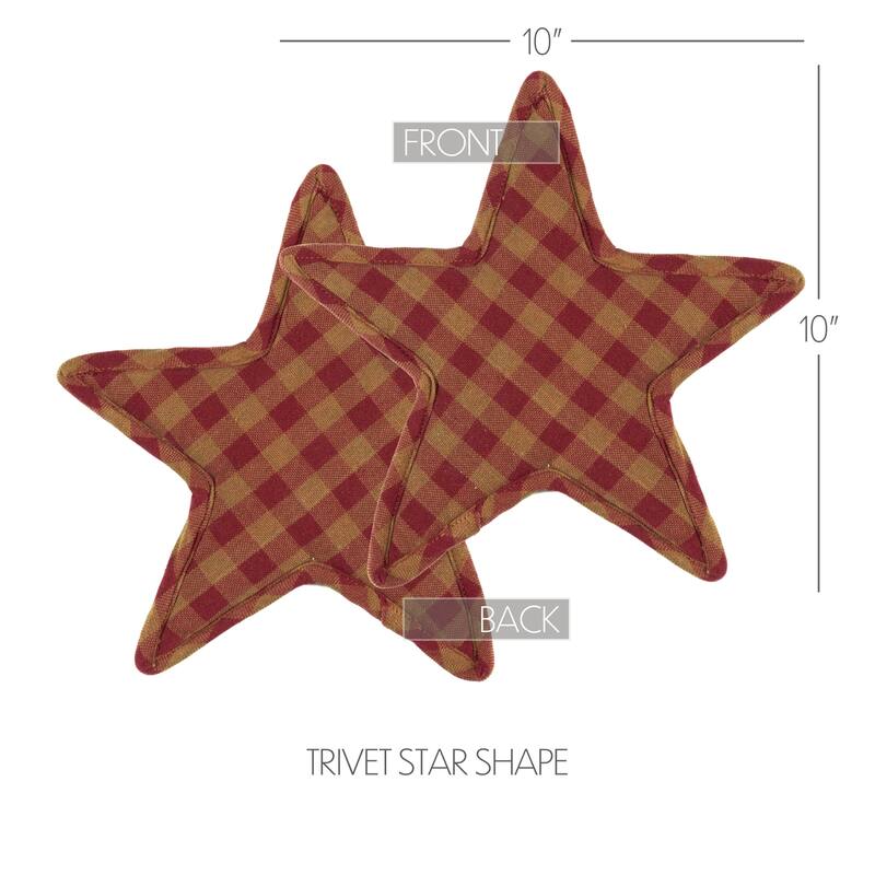 Burgundy Star Trivet Star Shape 10 - Trivet 10
