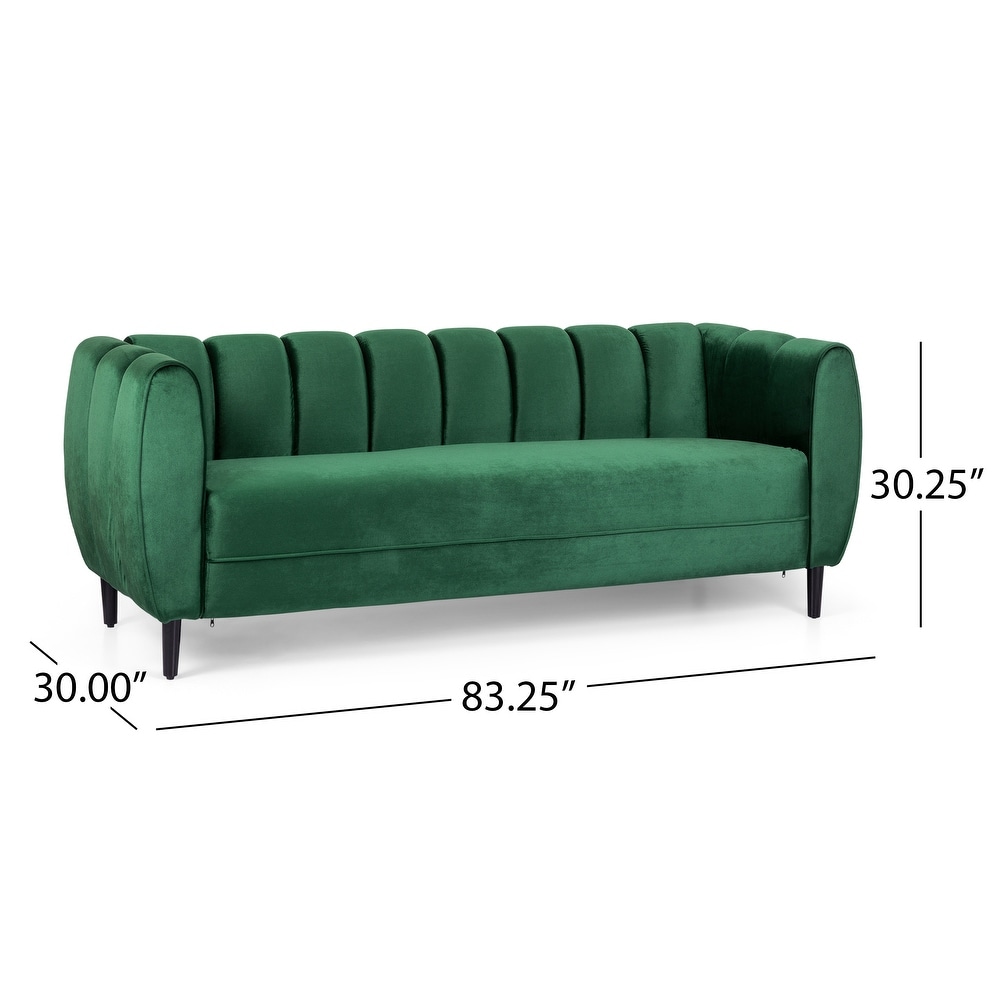 flyout slide 5 of 66, Bobran Modern Velvet 3-seat Sofa by Christopher Knight Home - 30.00" D x 83.25" W x 30.25" H