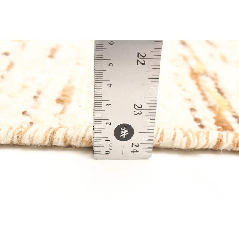 ECARPETGALLERY Braid weave Sienna Cream Wool Rug - 5'2 x 7'0