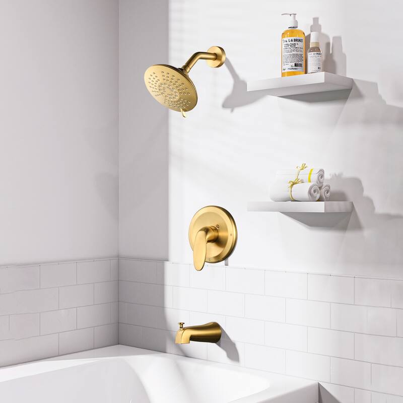 WOWOW Single Handle 5-Spray Tub and Shower Faucet (Valve Included)