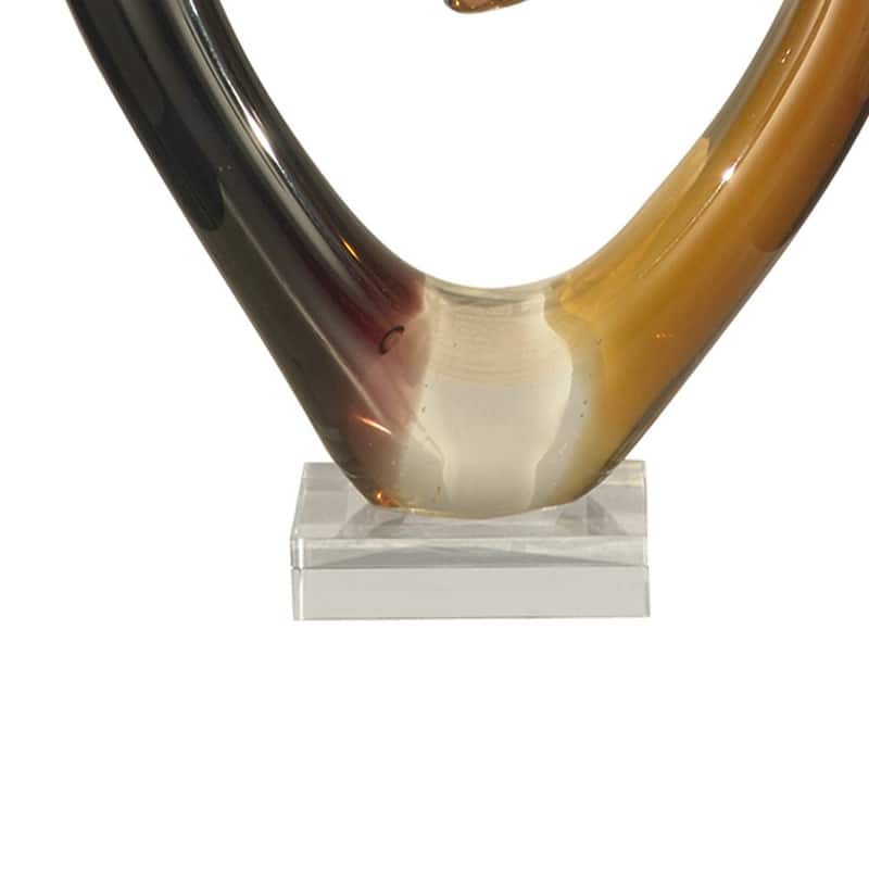 Hearts Handcrafted Art Glass Sculpture