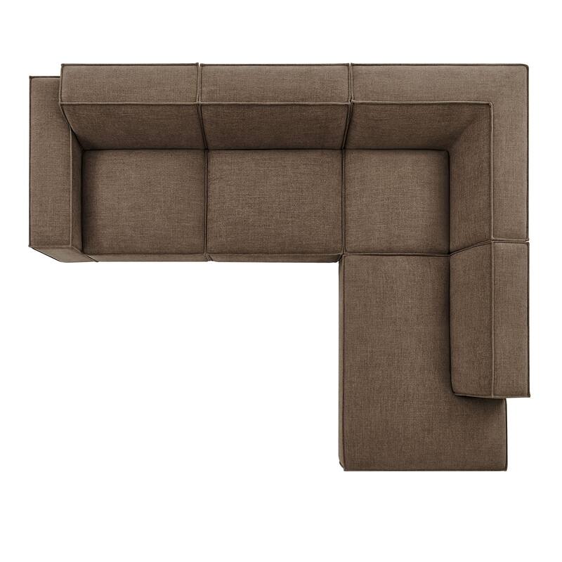 Restore 4-Piece Performance Fabric Upholstered Modular L-Shaped Sofa