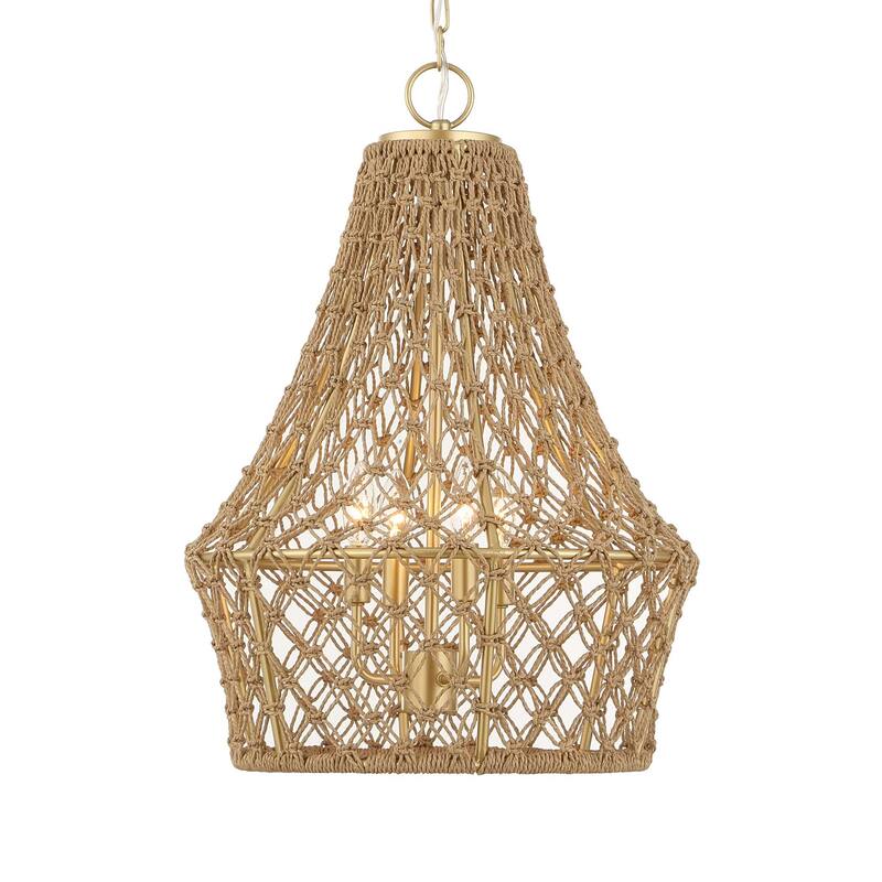 Uttermost Macrame 4 Light Rope Pendant - 18"W x 18"D x 25.5"H