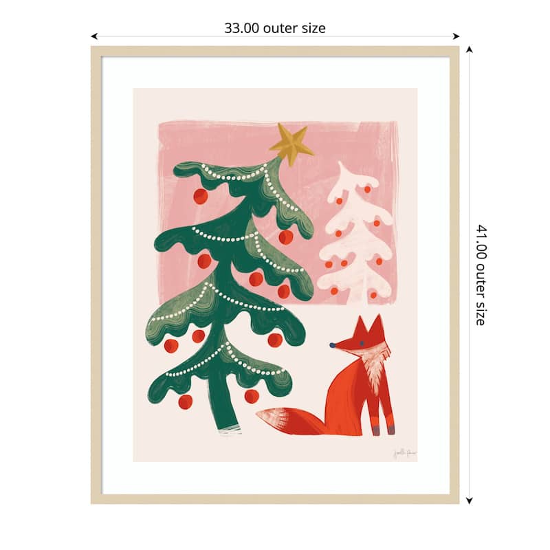 Retro Holiday III by Janelle Penner Wood Framed Wall Art Print - 33 x 41 in