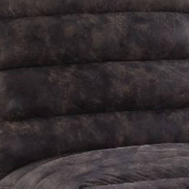 Power Recliner with Leather Upholstery and Vertical Tufting, Gray