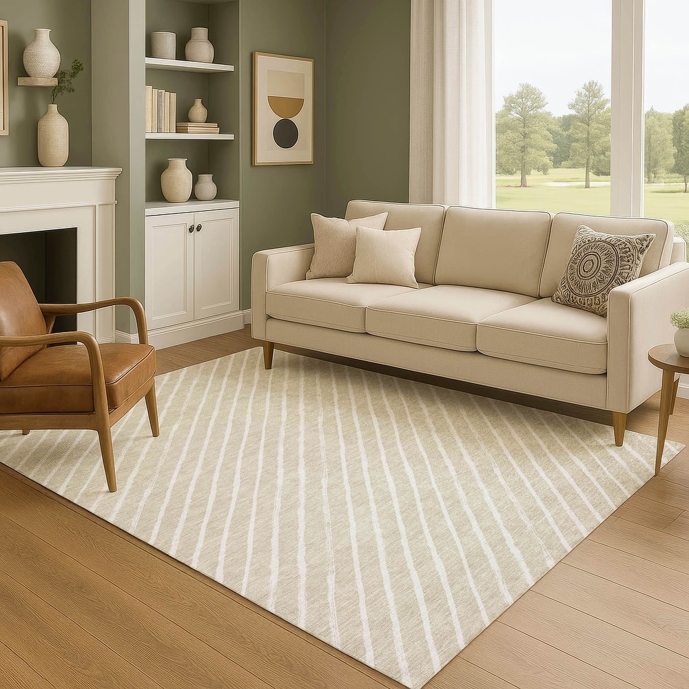 Premium Washable Super Soft Angle Stripe Mayfield Rug