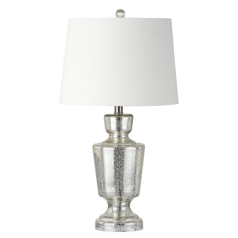 Estelle 26.5" Glass LED Table Lamp, Silver/Ivory by JONATHAN Y