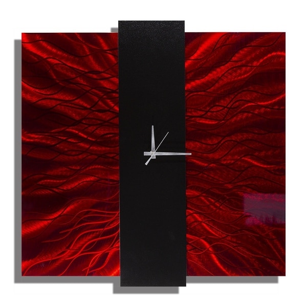 Statements2000 Red / Black Metal Wall Clock by Jon Allen - Lavish Mechanism