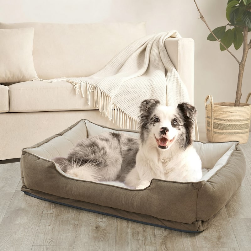 Textured Plush Rectangle Pet Bed