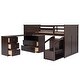 preview thumbnail 7 of 7, Espresso Low Study Twin Size Loft Bed with Storage Steps and Portable, Desk