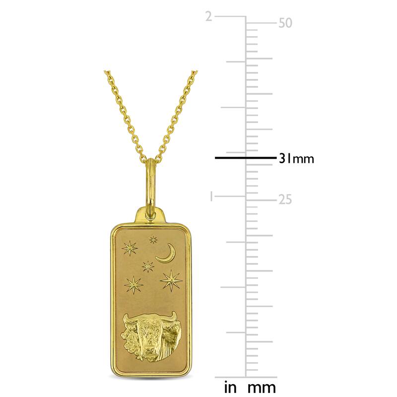 Miadora Taurus Pendant with Chain & Spring Ring Clasp in 10K Yellow Gold