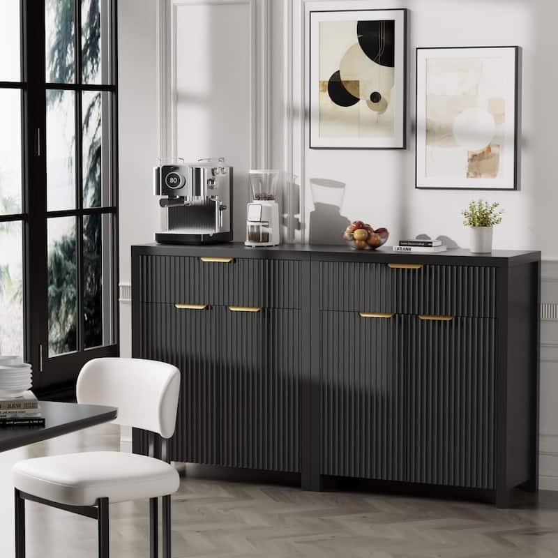 28"Sideboard Kitchen Buffet Cabinet with Drawer and Adjustable Shelf