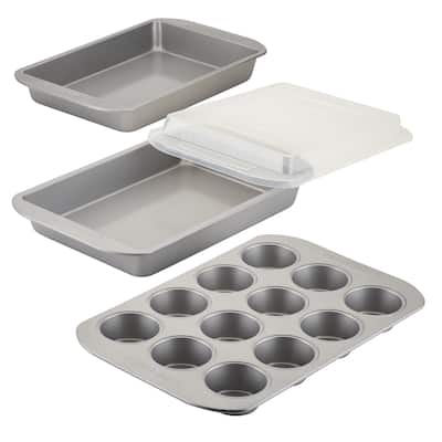 Farberware Nonstick Bakeware 12-Cup Muffin Pan & Cake Pan Set, 4-Piece