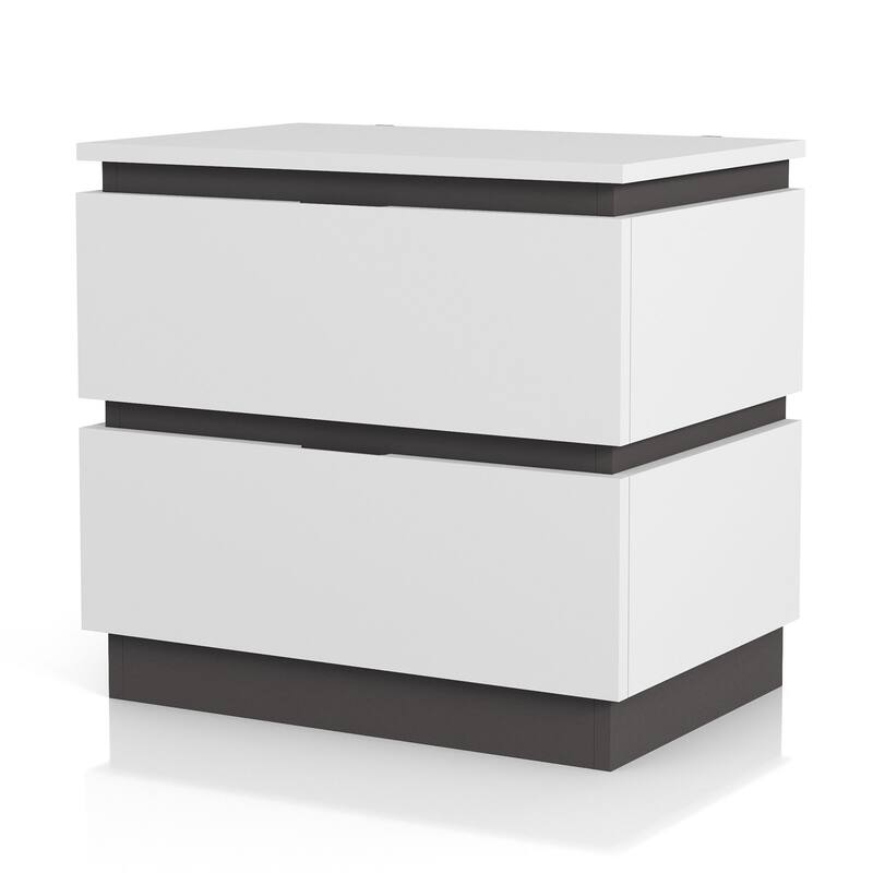 Conjira Modern White Wood 6-Piece Platform Bedroom Set (USB) by Furniture of America