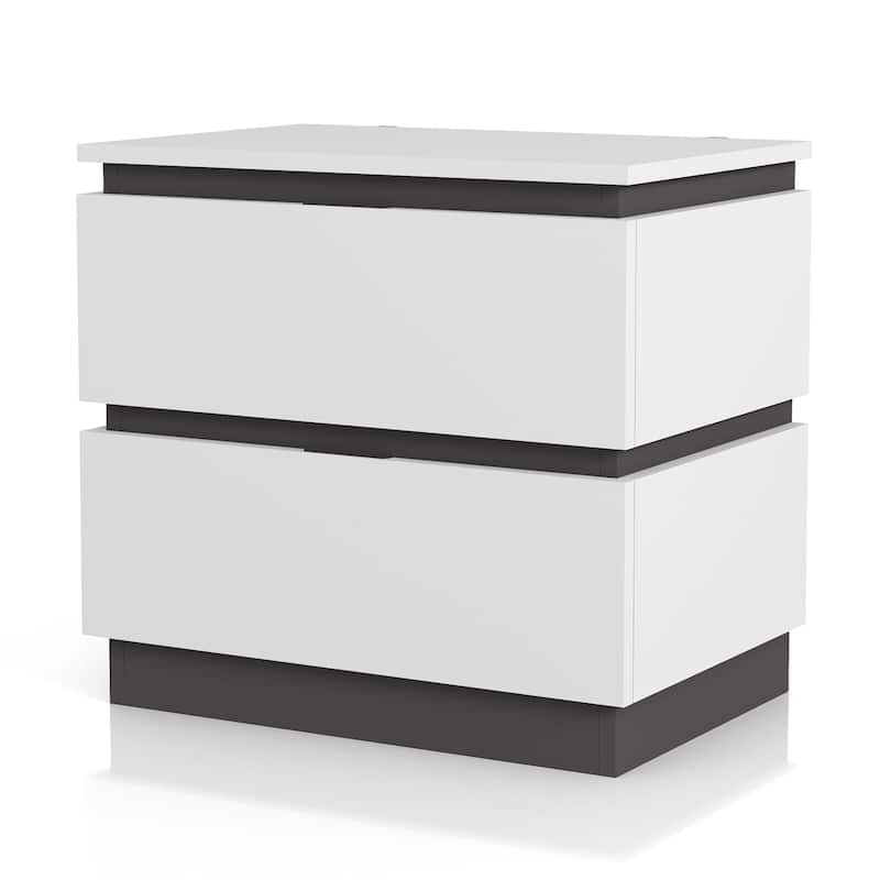 Furniture of America Conjira Modern 3-Piece White Wood Dresser and 2 Nightstand Bedroom Set