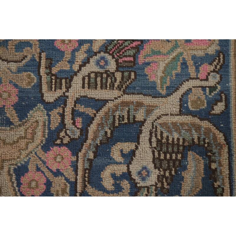 Hand Knotted Oriental 100% Wool Carpet Traditional Floral Peach Kashmar Area Rug - 12' 7'' X 9' 6''