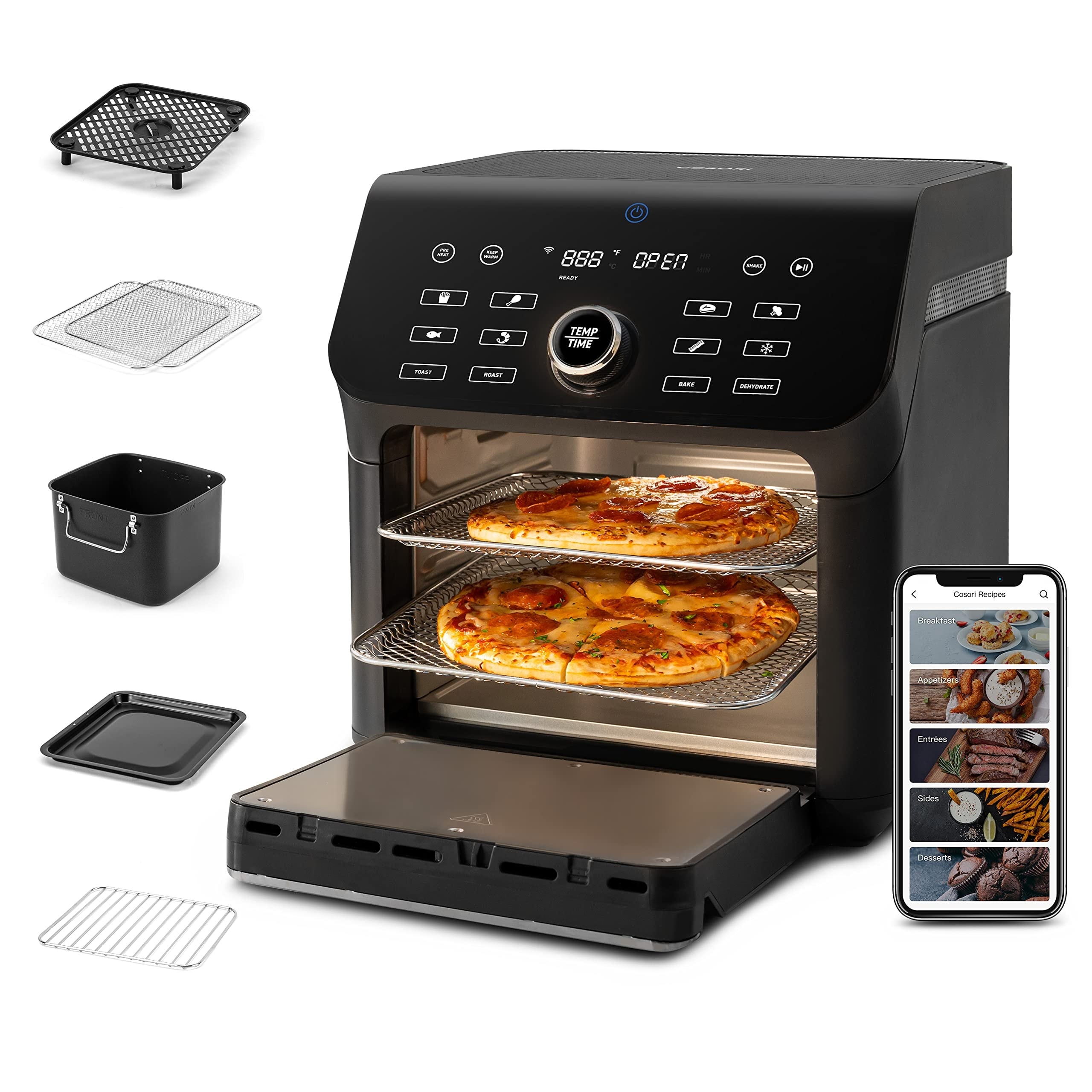 Air Fryer Toaster Oven Combo, 10 Qt Family Size 14-in-1 Functions