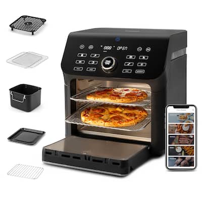 Air Fryer Toaster Oven Combo, 10 Qt Family Size 14-in-1 Functions (1000+ APP Recipes), Dishwasher-Safe Accessories