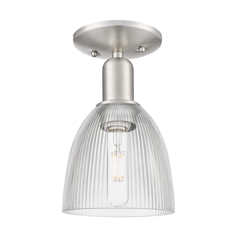 Innovations Lighting 716-1C-11-6 Castile Semi-Flush Castile 6" Wide - Brushed Satin Nickel / Clear