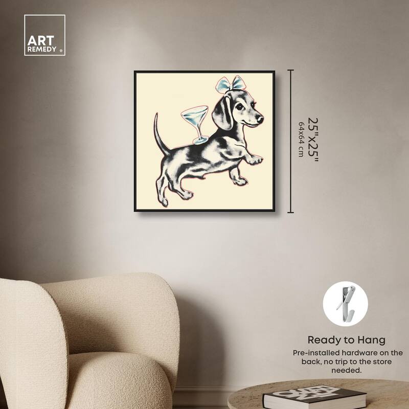 Martini Pup II Canvas by Art Remedy