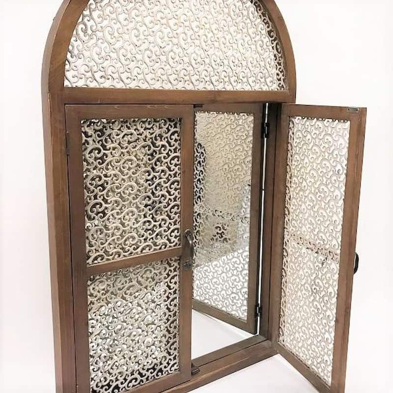 Brown Wooden Mirror With Doors