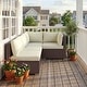 preview thumbnail 19 of 24, 4-Piece Oversized Outdoor Modular Sofa Set, 27.5" Wide Wicker Patio Conversation Set with 4-Inch Thick Cushions