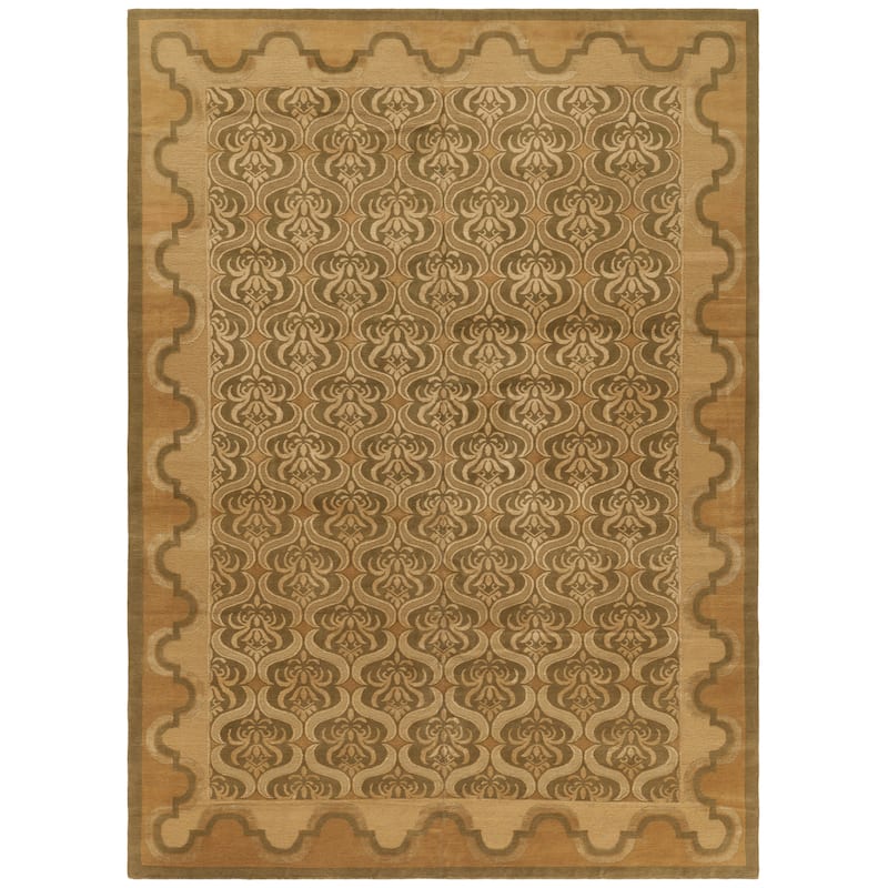 SAFAVIEH Couture Hand-knotted Nepalese Arata Wool Rug - 9' x 12' - Green - Rectangle