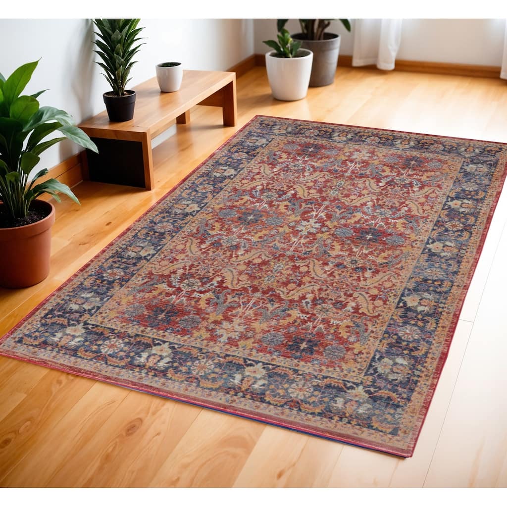 Feme Power Loomed Distressed Non Skid Durable Area Rug By HomeRoots - 72' X '48' X '0.5