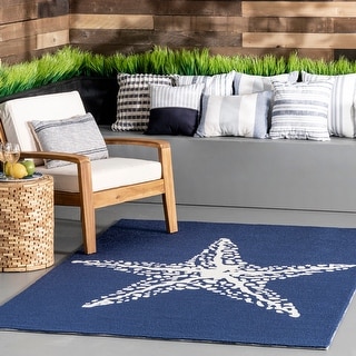 Nuloom Handmade Indoor/ Outdoor Contemporary Coastal Starfish Area Rug ...
