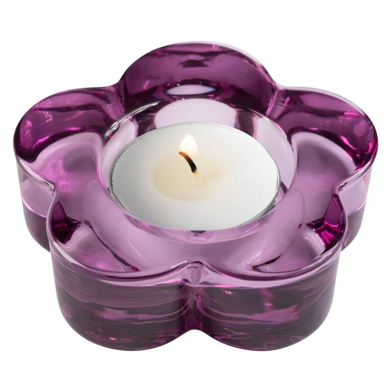 Glass Flower Tealight Holder