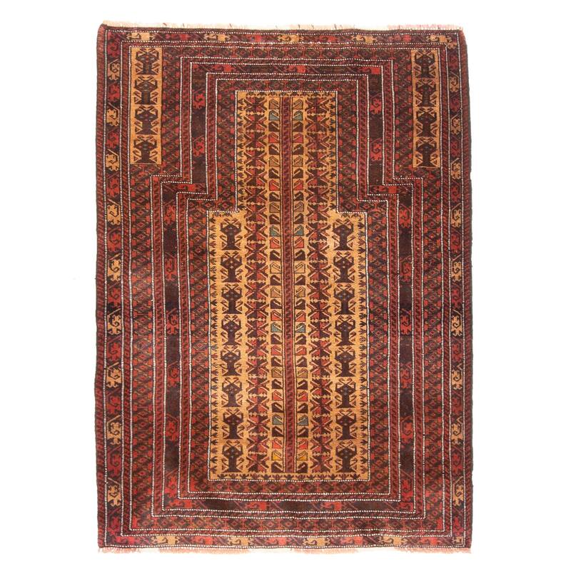 ECARPETGALLERY Hand-knotted Teimani Light Brown Wool Rug - 2'11 x 4'0