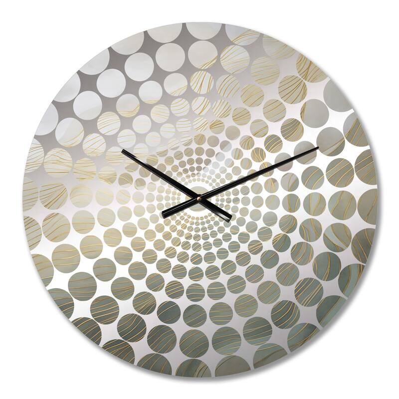 Designart "Gold And Grey Line Art In Motion I" Gold Abstract Line Art Clocks Modern Oversized Wall Clocks For Entryway