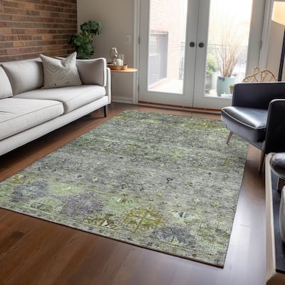 Machine Washable Indoor/ Outdoor Boho Moroccan Chantille Rug