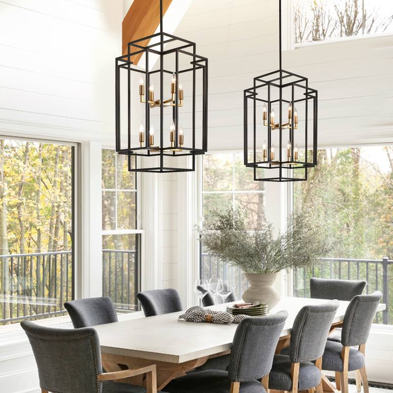 Luxury Modern Cage Tiered Chandelier -- 8-light - N/A