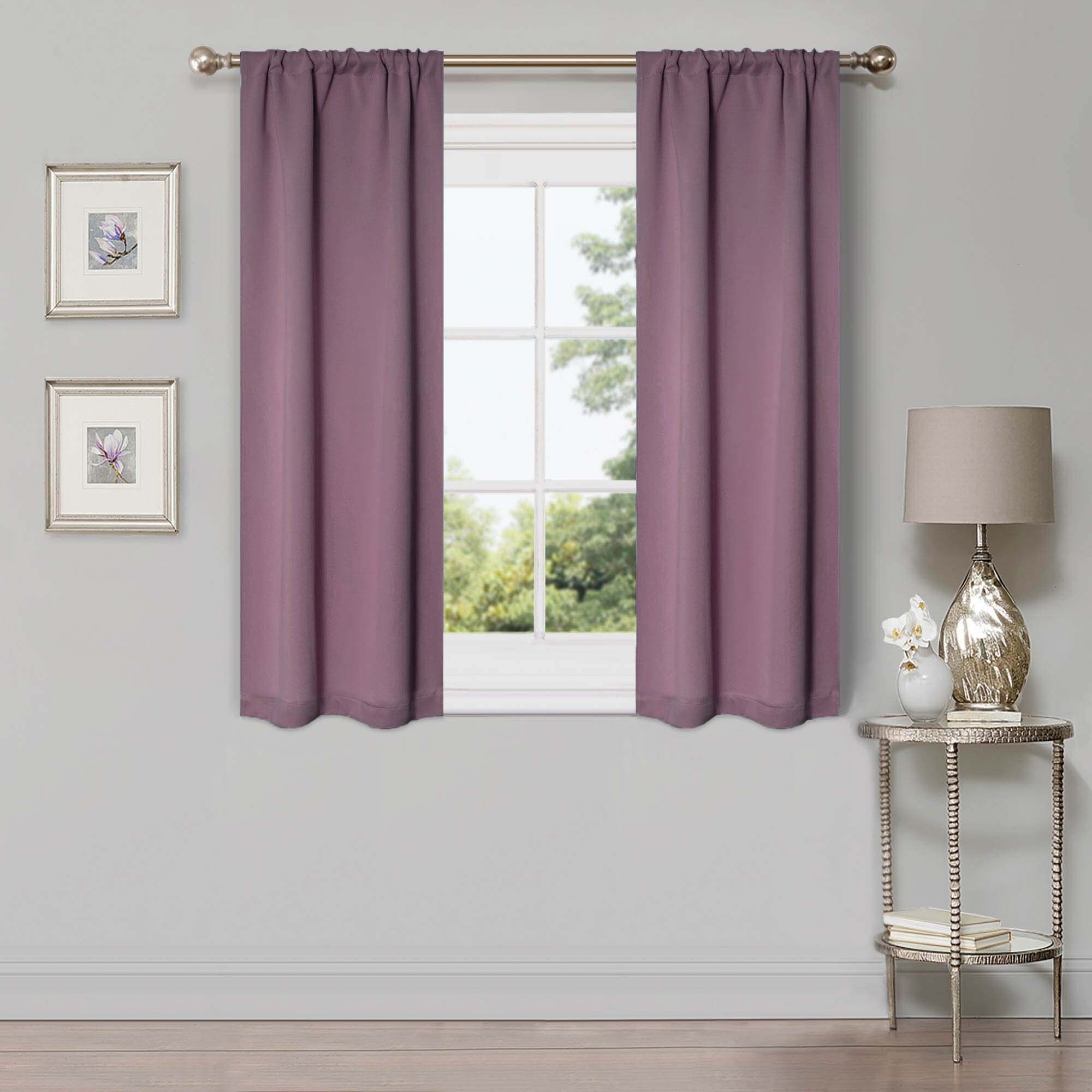 Superior Solid Machine Washable Room Darkening Semi-Blackout Curtains, Set of 2