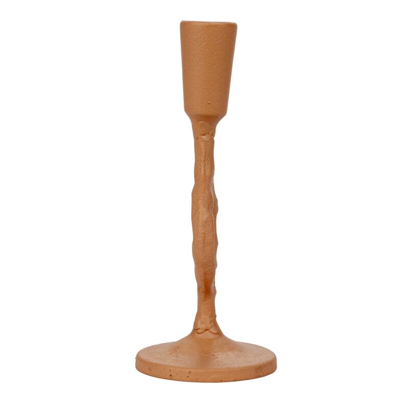 Decorative Cast Metal Taper Candle Holder - 3.1"L x 3.1"W x 7.6"H