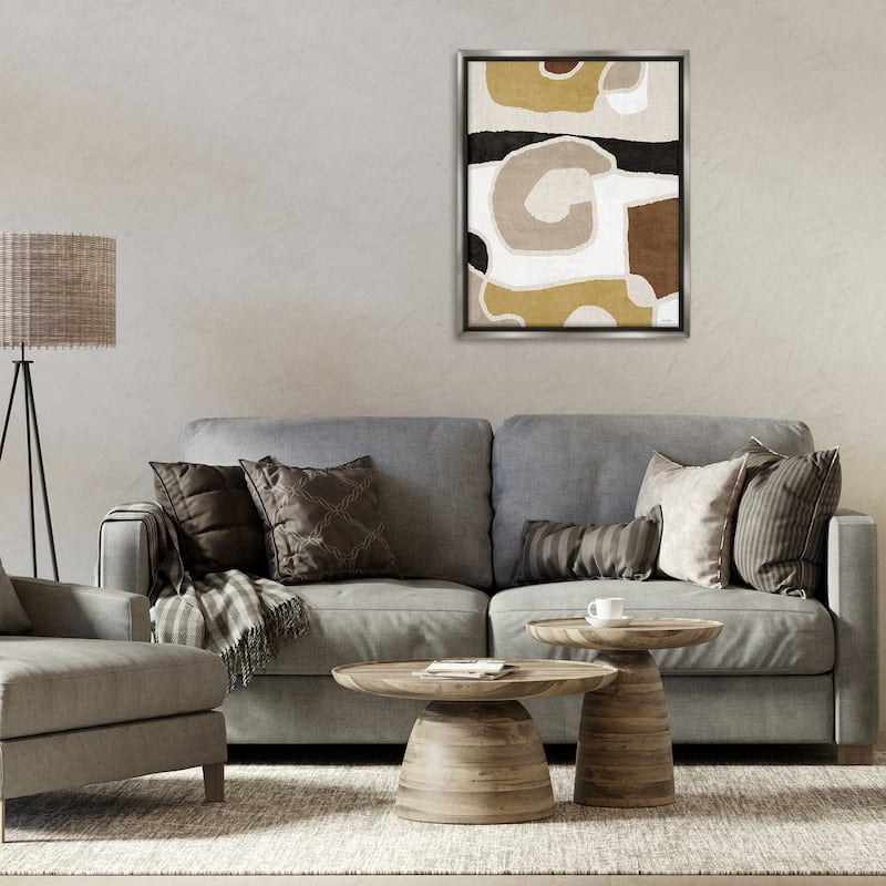 Stupell Earthy Boho Geometrics Framed Floater Canvas Wall Art Design By Amber Sterling