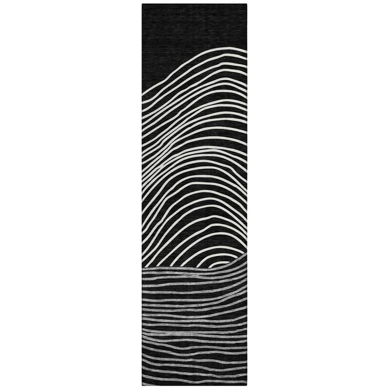 Machine Washable Indoor/ Outdoor Modern Arches Chantille Rug