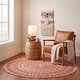 preview thumbnail 9 of 36, SAFAVIEH Handmade Natural Fiber Valentien Casual Jute Rug 3' Round - Pink/Natural - Round