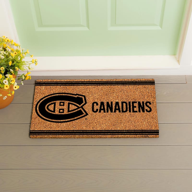 Montreal Canadiens Monochrome Indoor/Outdoor Coir Door Mat - 28" x 16"