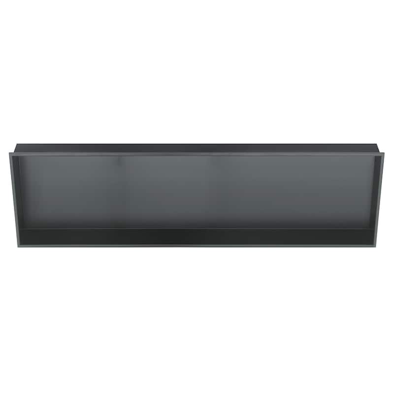 12-in x 48-in Ultra-thin Frame Recessed Stainless Steel Shower Niche Gun Metal Black