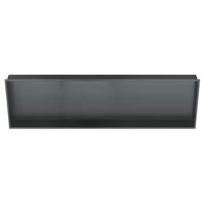 12-in x 48-in Ultra-thin Frame Recessed Stainless Steel Shower Niche Gun Metal Black