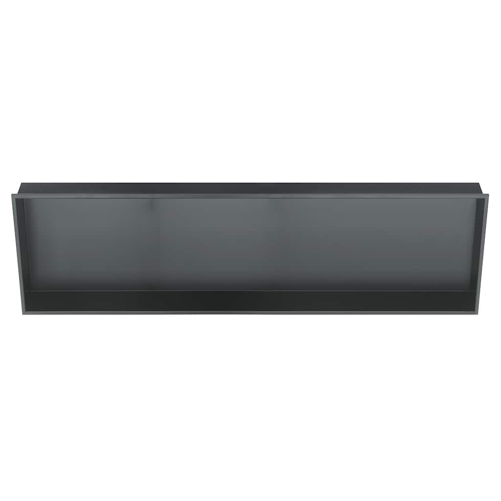 12-in x 48-in Ultra-thin Frame Recessed Stainless Steel Shower Niche Gun Metal Black