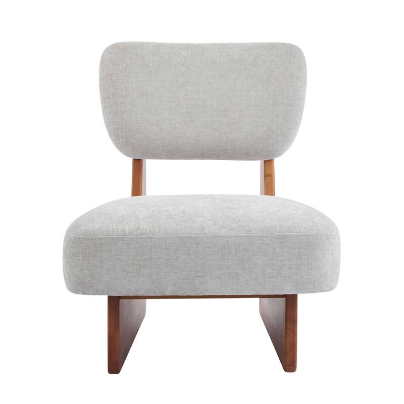 Roomfitters Modern Lounge Chair with Polyester Upholstery, Sturdy Black Wood Base, Minimalist Accent Seating, Set of 2